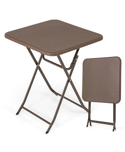 23.5" Square Folding Table Indoor Outdoor Foldable Plastic Table