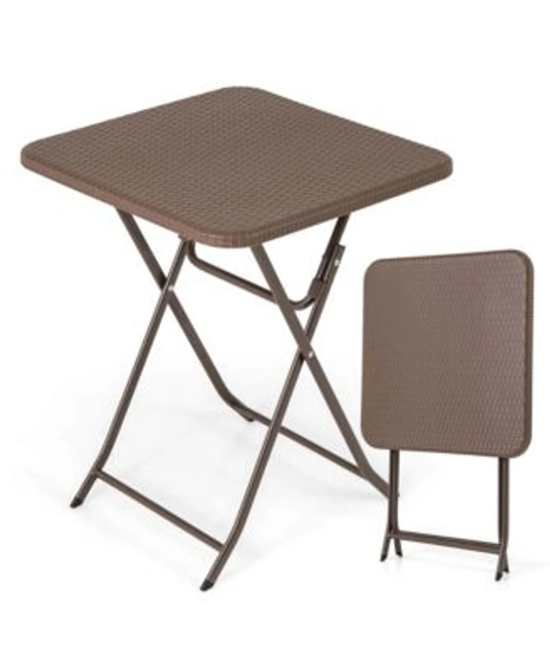 23.5 Square Folding Table Indoor Outdoor Foldable Plastic Table