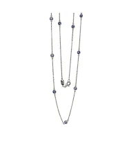 Suzy Levian New York Sterling Silver 1.80cttw Sapphire Station Necklace