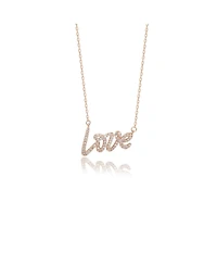 Suzy Levian New York Suzy Levian Rose Sterling Silver White Topaz "Love" Necklace