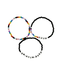 Rebl Jewelry 3-Piece Rainbow Beaded Stretch Bracelet Set Ally and Safe With Me