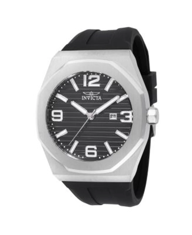Invicta Mens 45772 Huracan Quartz 3 Hand Black Dial Watch