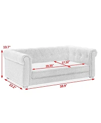 Aostirmotor Elevated Dog Sofa Bed Modern Design for Small Dogs Dark Grey
