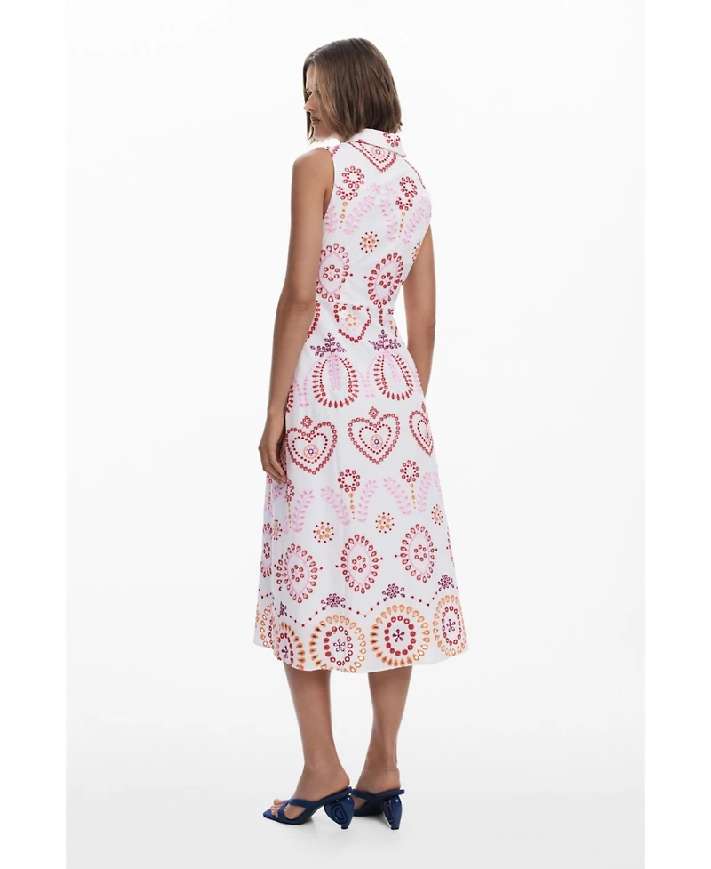 Desigual Women's Printed midi dress with bow
