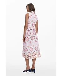 Desigual Women's Printed midi dress with bow