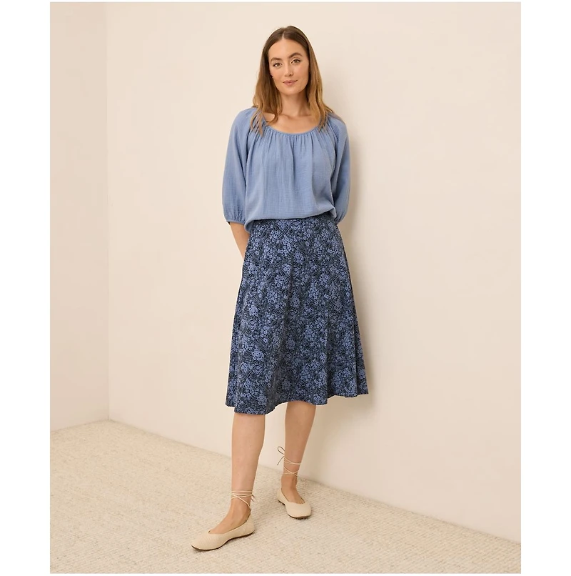 Pact Women's Fit & Flare Midi Skirt