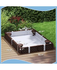 Qaba Recgular Kids box with Cover, 4 Seats, Bottom Liner,