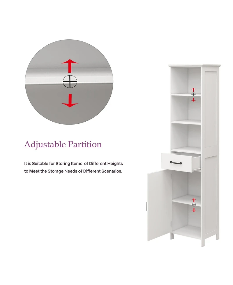 Casainc Compact Floor Cabinet With Drawer and Door for Entryway, Kitchen or Utility Room