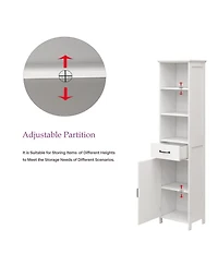 Casainc Compact Floor Cabinet With Drawer and Door for Entryway, Kitchen or Utility Room