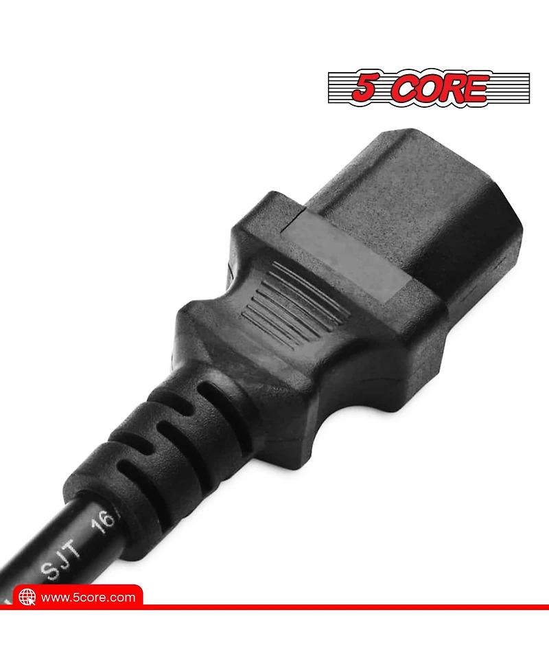 5Core Ac Power Cord 10Ft 2 Prong Us Male to Female Extension Adapter 16AWG/2C 125V 13A