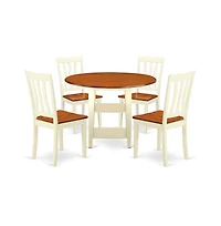 East West Furniture Dining Room Set Buttermilk & Cherry