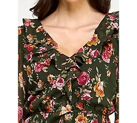 Trixxi Women's Floral Long Sleeve Dress