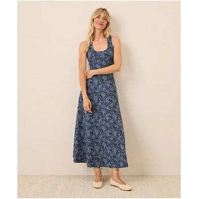 Pact Fit & Flare Open Back Maxi Dress
