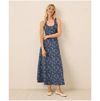 Pact Fit & Flare Open Back Maxi Dress
