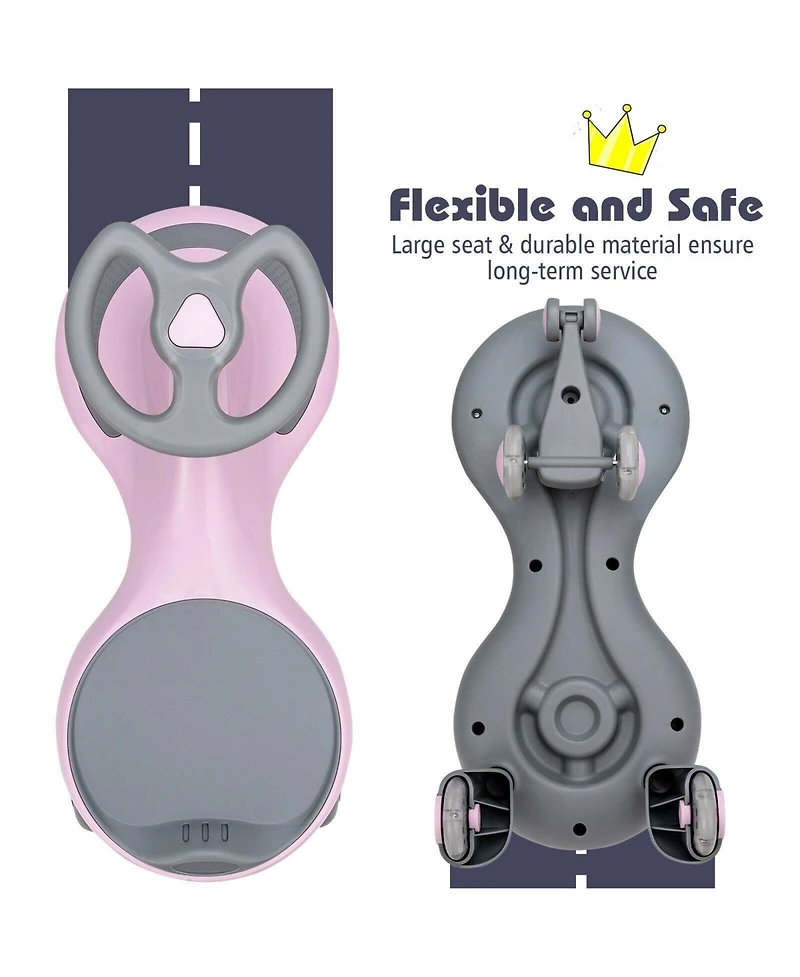 Akiudex Kid's Wiggle Ride-On Car with Flashing Pu Wheels