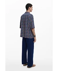 Desigual Men's Short-sleeve shirt with ethnic embroidery