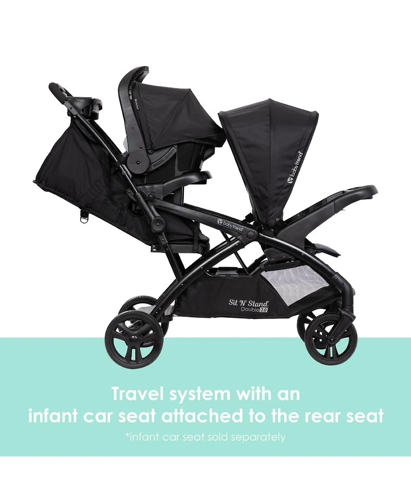 Baby Trend Sit N' Stand Double 2.0 Stroller - Madrid Black