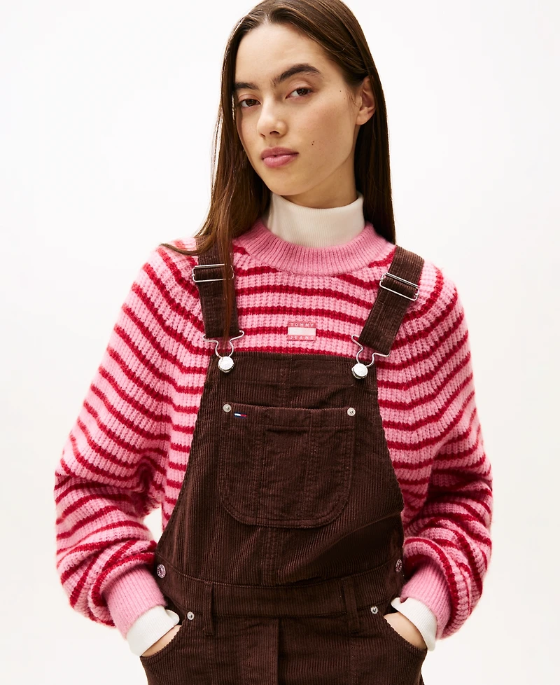 Tommy Jeans Women's Script Cord Dungarees Dress