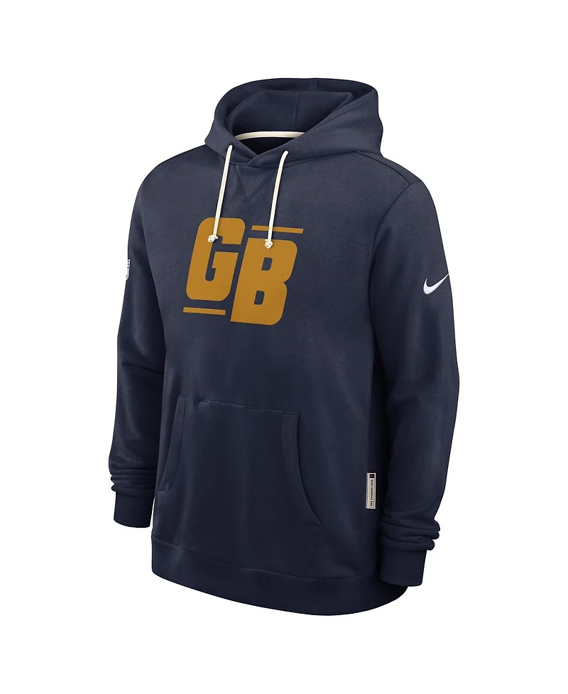 Nike Men's Navy Green Bay Packers The 1923 Classic Sideline Dri-fit Pullover Hoodie