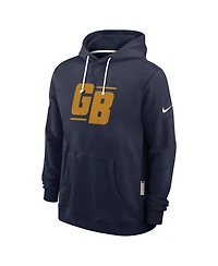 Nike Men's Navy Green Bay Packers The 1923 Classic Sideline Dri-fit Pullover Hoodie