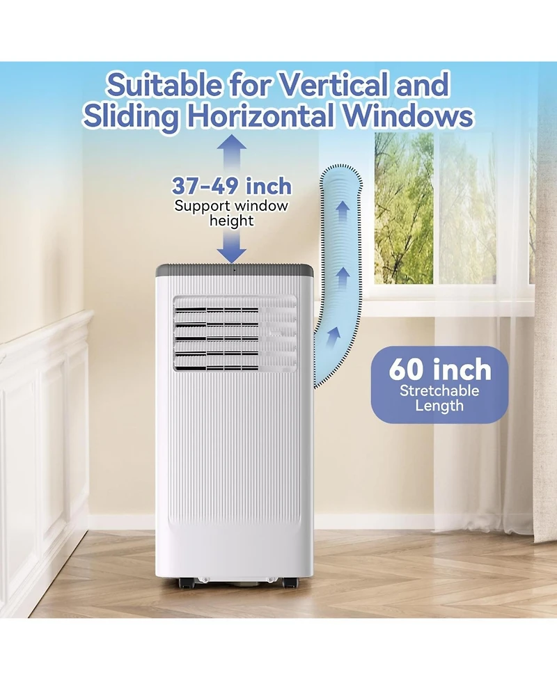 gaomon 8,000 Btu Portable Air Conditioner - Flarhetoric 3-in-1 Cooling/Fan/Dry Unit for 420 Sq. Ft, Low Noise for Home & Office, White & Gray