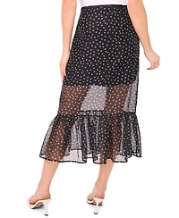 CeCe Women's Ruffle Tier A-Line Midi Skirt