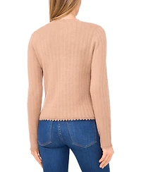 CeCe Women's Button Front Long Sleeve Cardigan Sweater