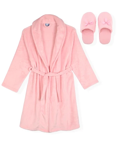 Max & Olivia Little and Big Girls 2-Piece Flannel Fleece Robe Set