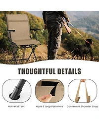 Akiudex Foldable Swivel Hunting Chair with Armrests and Ground Mode