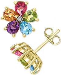 Multi Gemstone: Pink Topaz 5/8 ct. t.w., Peridot t.w. ,Blue t. w., Amethyst Citrine 1/2 and Diamond Accen