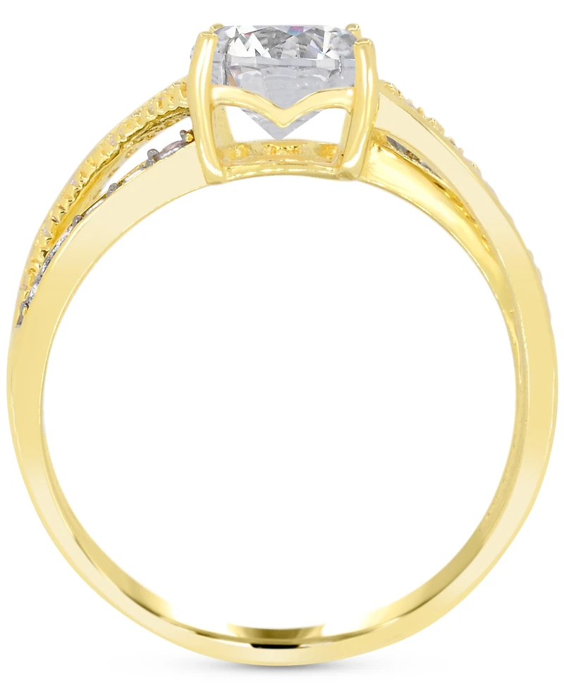 Lab-Grown Ruby (2 ct. t.w.) & Diamond Accent Swirl Ring 14k Gold-Plated Sterling Silver