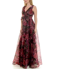 Taylor Women's Coordinating Sash V-Neck Dress