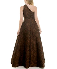 Taylor Women's Brocade One-Shoulder Sleeveless Dress