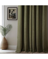 Half Price Drapes Grommet Textured Faux Linen Room Darkening Curtain