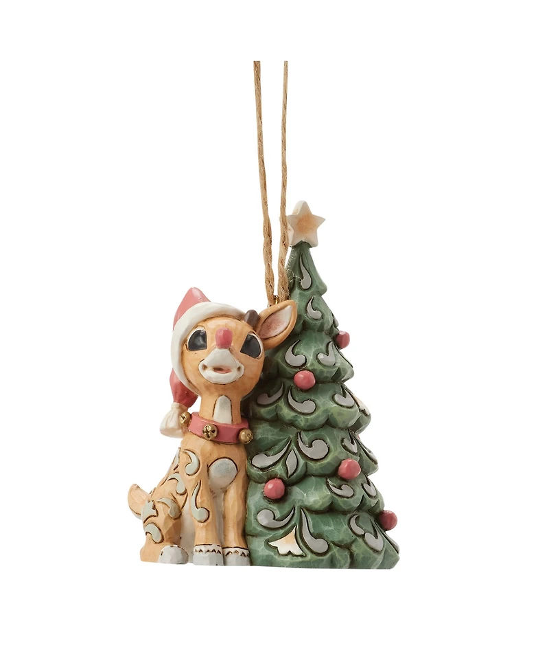 Jim Shore Woodland Rudolph with Tree Hanging Ornament