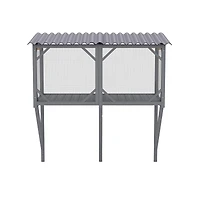 Aostirmotor 43.3 in. Outdoor Cat Enclosure for Sunbathing, Napping and Viewing, Window Perch in Gray