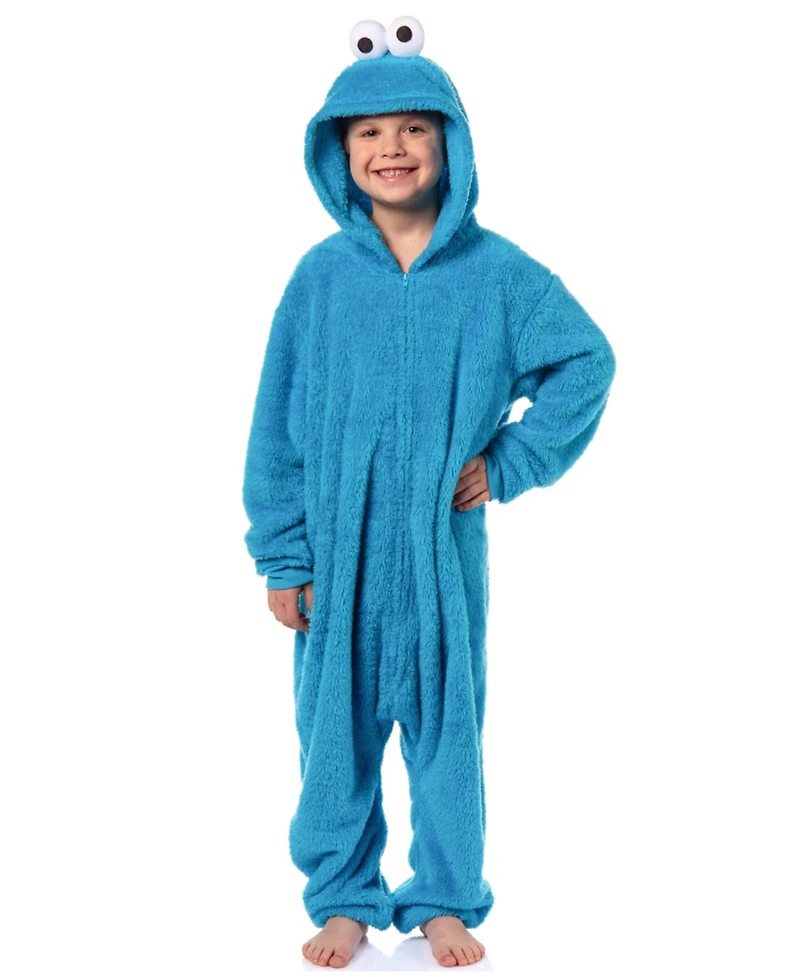 Sesame Street Kids Kids' Character Union Suit Kigurumi Hooded One Piece Footless Fleece Pajama