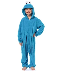Sesame Street Kids Kids' Character Union Suit Kigurumi Hooded One Piece Footless Fleece Pajama