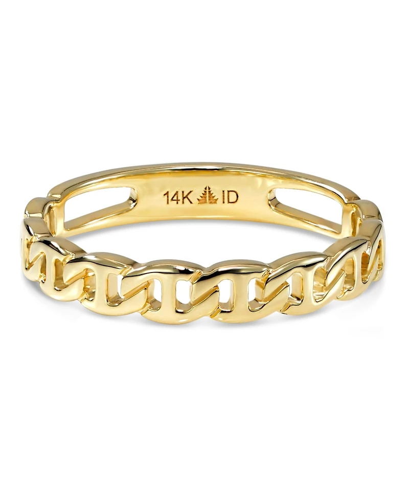 Devata Valentino Link Ring in 14K Gold, Size 9, approx. 2.3 grams