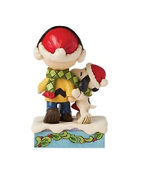 Jim Shore Charlie and Snoopy Wearing Scarf Figurine
