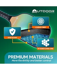 Lifemaster Outdoor Cruiser Pickleball Paddle Set – Usapa Approved, Premium Fiberglass Paddles with Lightweight Shock-Absorbing Grip, Includes 2 Racket