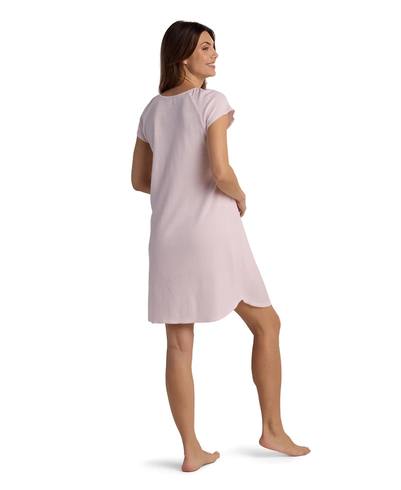 Miss Elaine Women's Short Sleeve Solid Night Dress