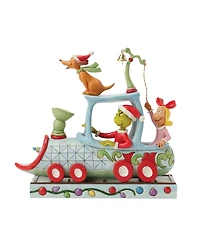 Jim Shore Grinch, Max and Cindy on Train Figurine
