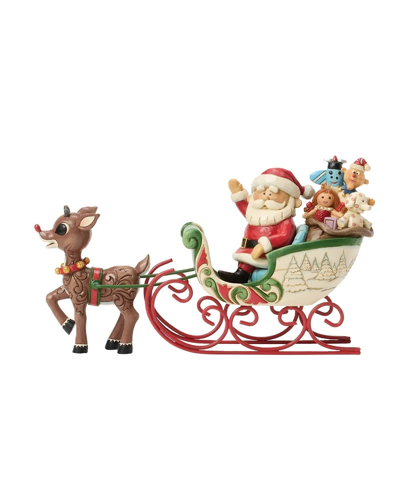 Jim Shore Rudolph Pulling Santa in Sled Figurine