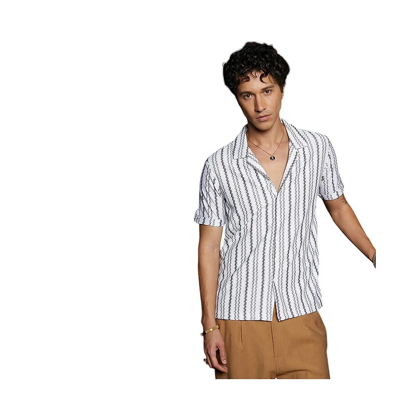 Campus Sutra Men's Wavelength-Knit Shirt