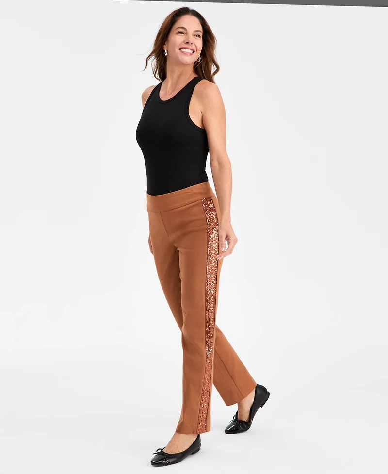 Jm Collection Women's Side-Sequin Cambridge Pants, Macy's Exclusive