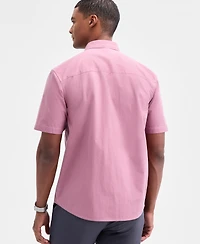 Alfani Men's Short Sleeve One-Pocket Button-Front Shirt, Macy's Exclusive