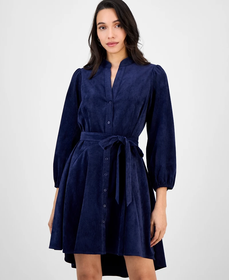 Robbie Bee Petite Long-Sleeve Fit & Flare Shirtdress
