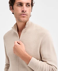 Alfani Men's Long Sleeve Textured Quarter-Zip Sweater, Macy's Exclusive