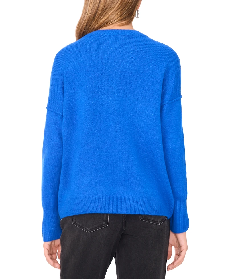 Sam & Jess Women's Embellished Pearl Crewneck Sweater